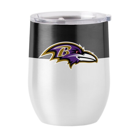 Logo Brands Baltimore Ravens Colorblock 16oz Stainless Curved Beverage 603-S16CB-11